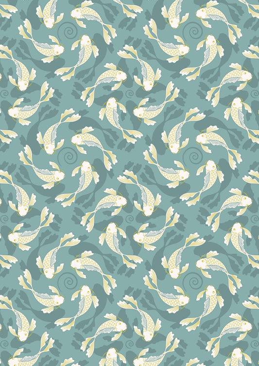 LI Sakura Blue, Koi, Gold Metallic A922C