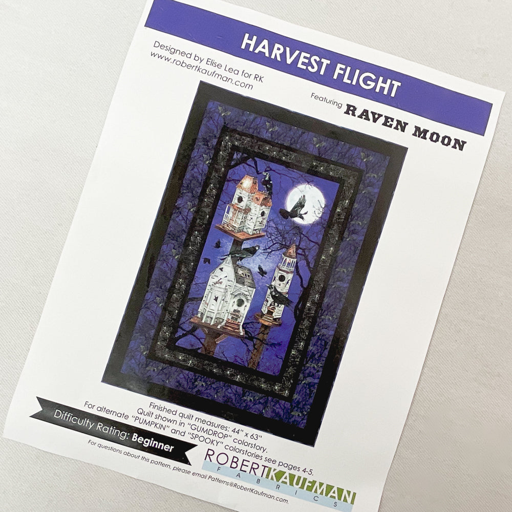 Boundless Raven Moon Kit - Spooky Colorstory - Lynnea Washburn - includes Harvest Flight pattern and 3 1/2 total yards fabric