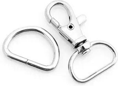 Swivel hook and Dring Nickel 3/4in