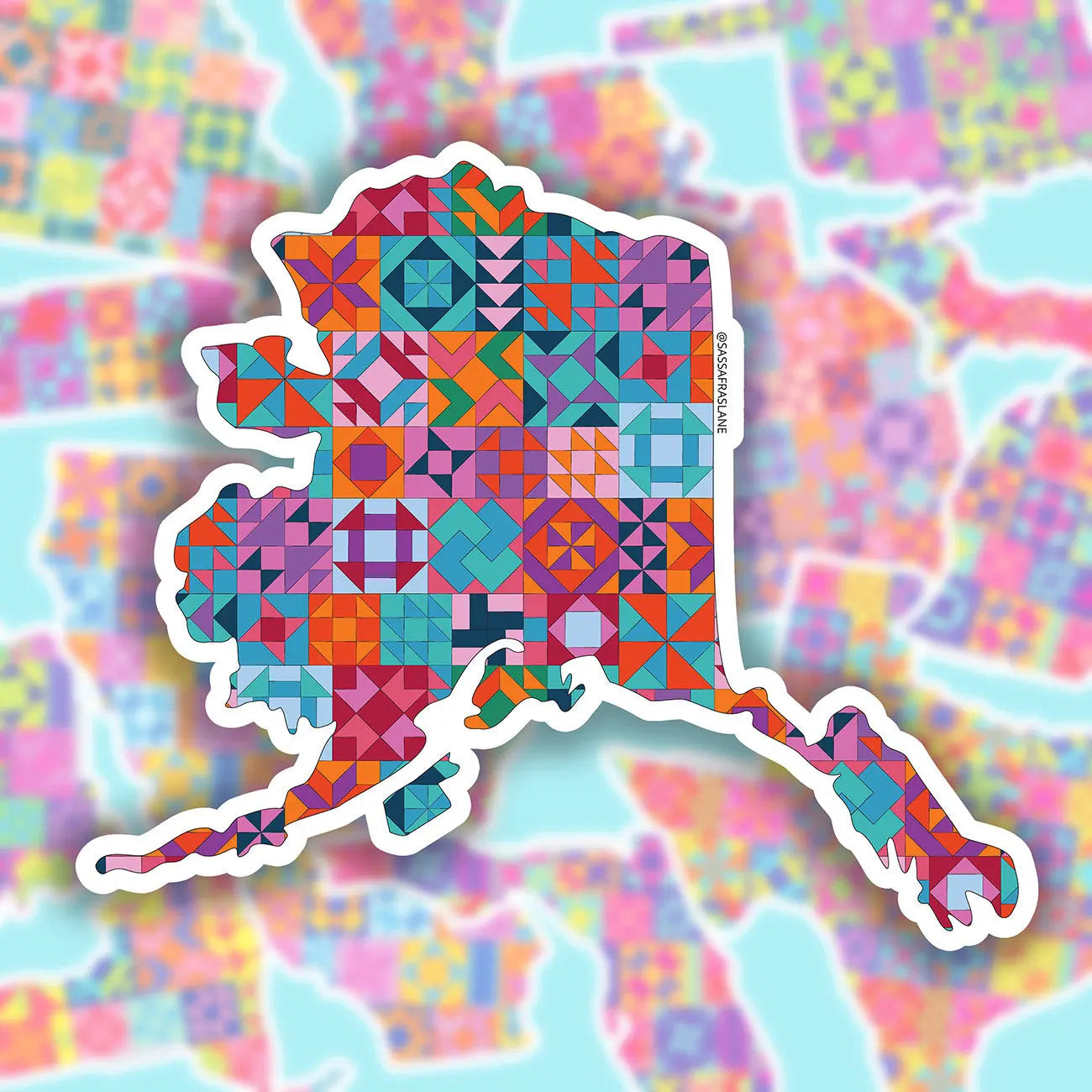 Alaska State Quilt Stickers