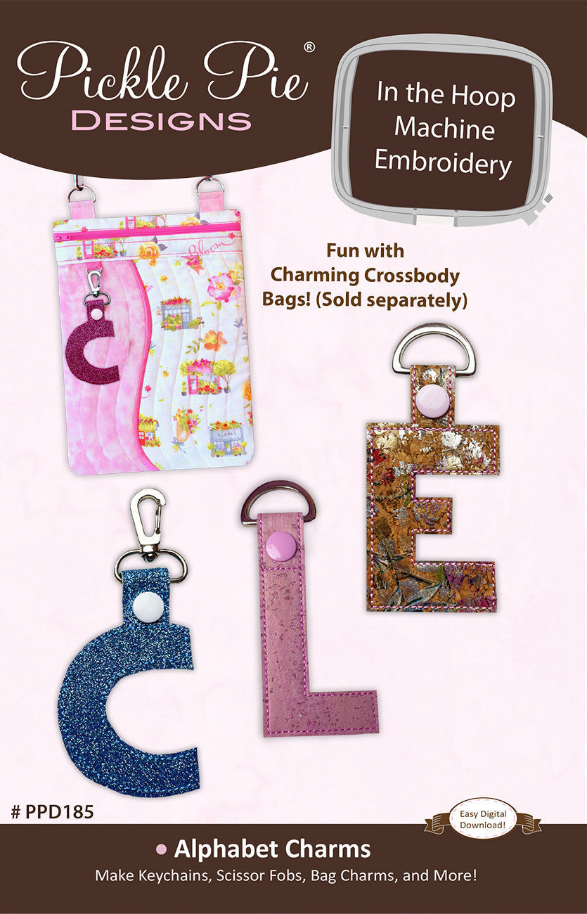 Alphabet Charms Machine Embroidery Design Set