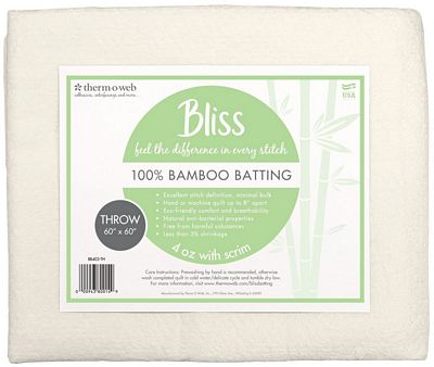 Bliss Batting 100% Bamboo Throw 60in x 60in