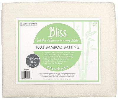 Bliss Batting 100% Bamboo Throw Plus 60in x 72in