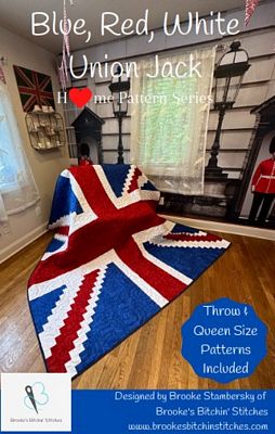 Blue, Red, White, Union Jack -Pixelated Quilt