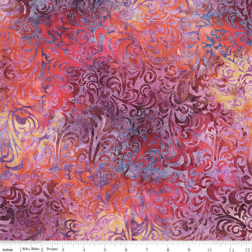 RB Batiks Splash of Grenadine - Twirl & Swirl