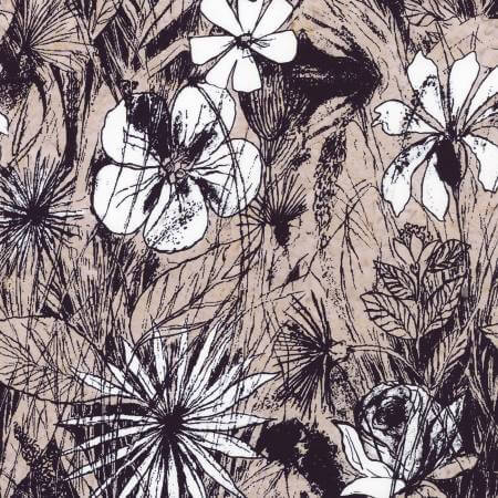 Expressions Batiks - Floral Reflections - Coffee Cream