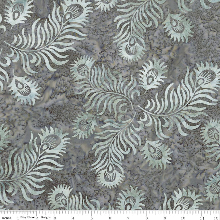 RB Batiks Powdered Pearl - Gray & Golden Arabella