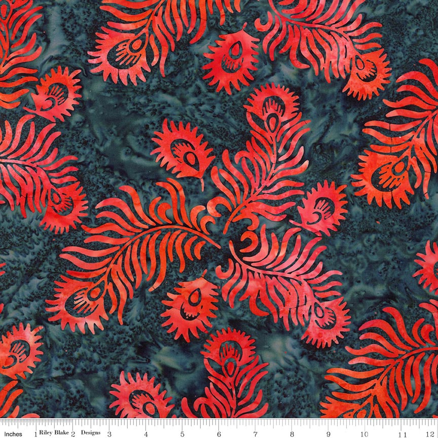 RB Batiks Black Cherry Chutney - Batiks Gray & Golden Arabella