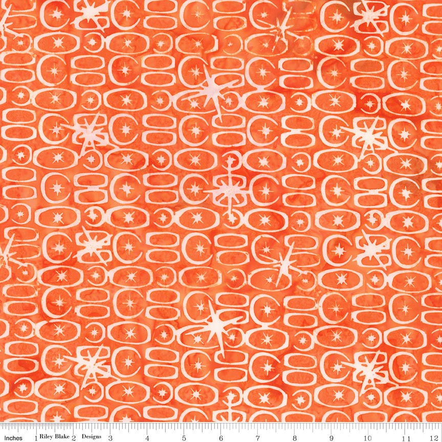 RB Batiks Tangerine - Starburst Groove