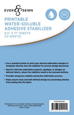 Printable water-soluble adhesive stabilizer