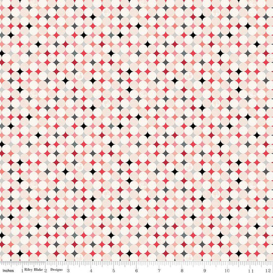 Barbie Vintage Sparkle Dots Blush Cotton 43"/44" Fabric Per Yard