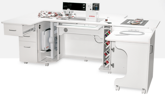 Bernina Horn Sewing Suite Cabinet, White