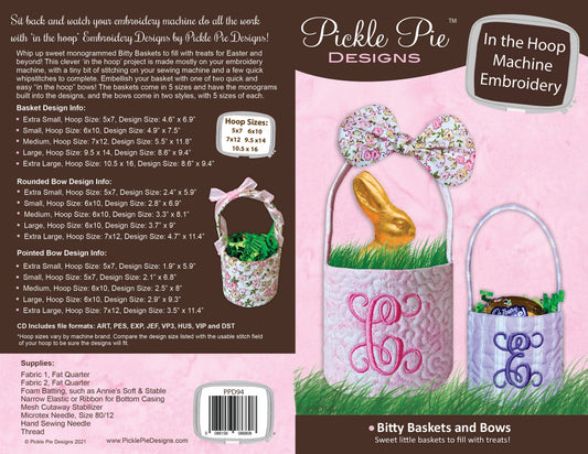 Bitty Baskets In the Hoop Machine Embroidery Design Set