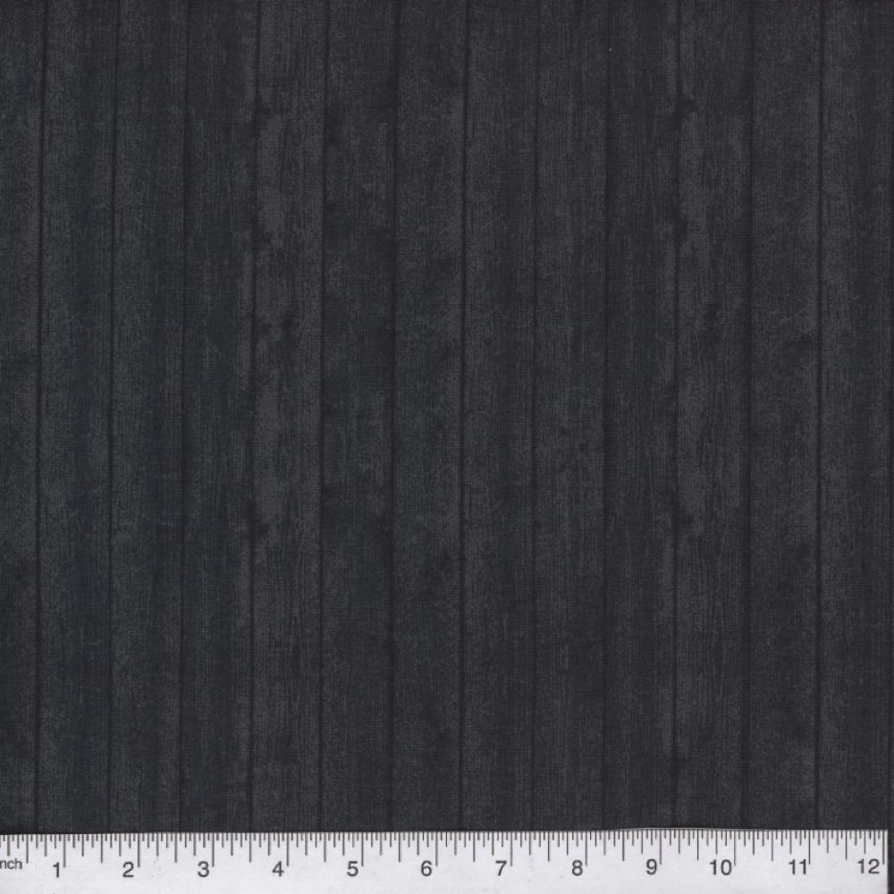 Black Wood Planks 45" wide Fabric per yard