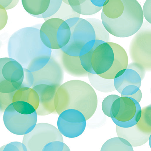 Blue/Green Bubbles 108" Ocean Cotton Wideback Fabric (1 7/8 yard pack)