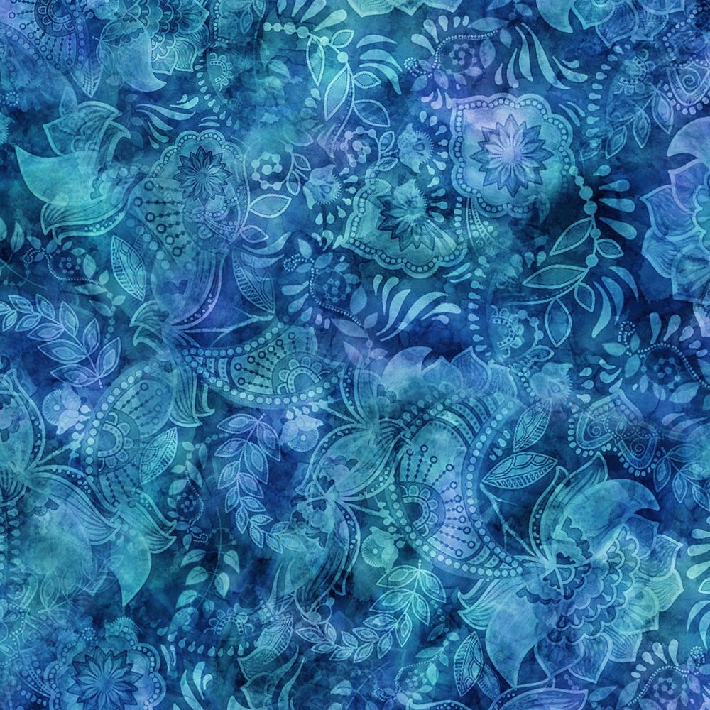 Blue Green Quilt Back - Fairy Tale 108" wide Fabric (7/8 yard pack)