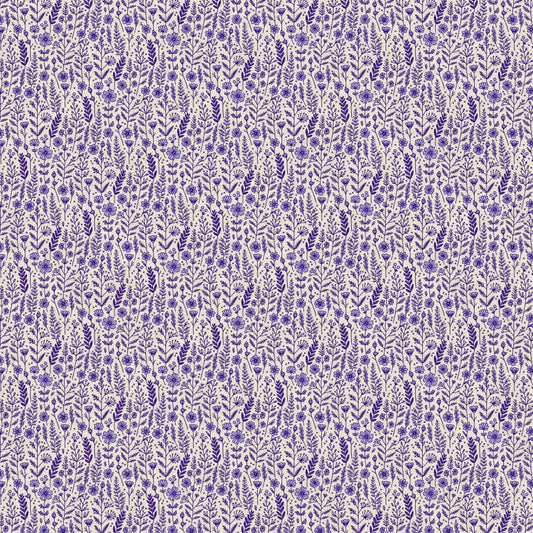 Blue Petite Petals Wildflowers Cotton Wideback 118"  Fabric Per Yard
