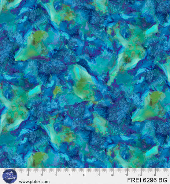 BlueFree Rein Multi Swirl 44"/45" Cotton Fabric Per Yard