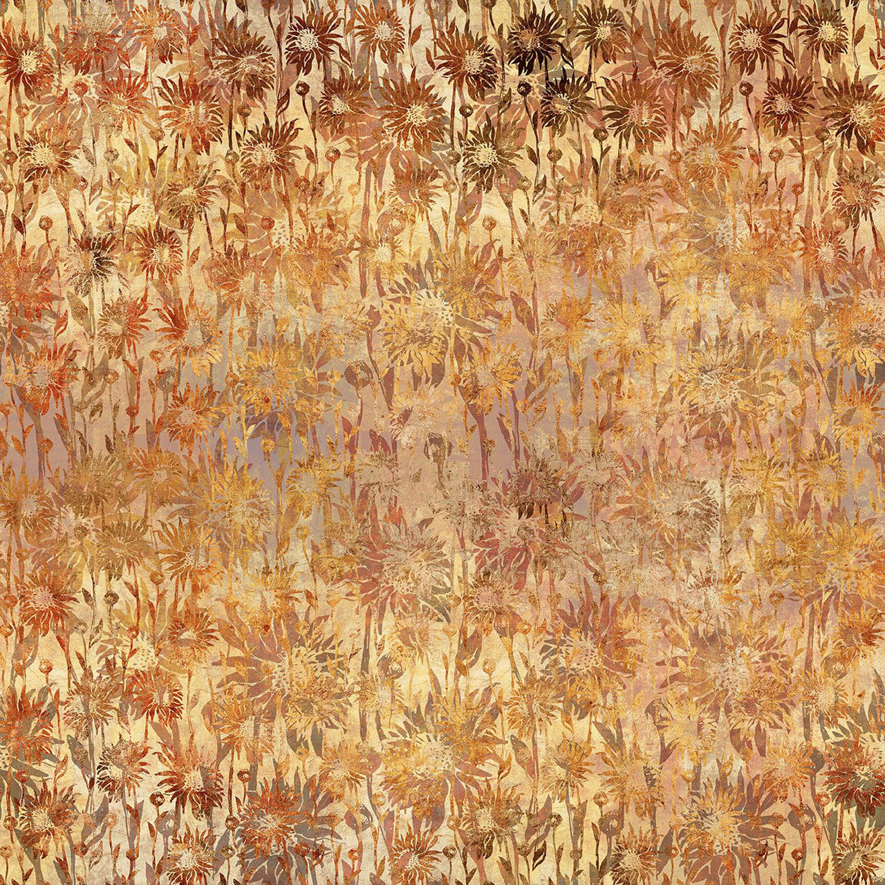 Sunflowers Gold Evanescence Cotton 43/44 Fabric Per Yard
