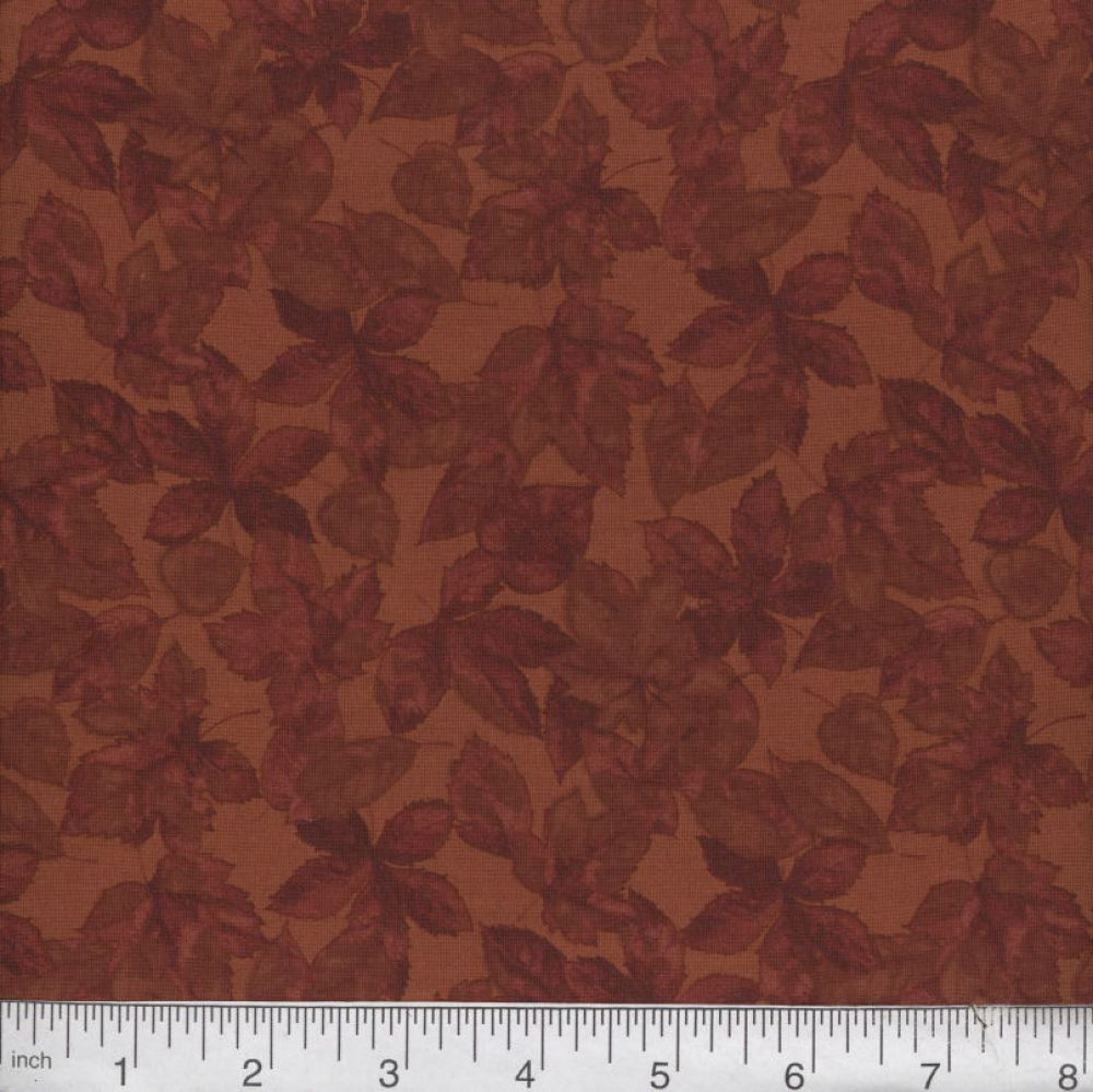 Brown Harvest Leaves 45" Wide Cotton Fabric Per Yard