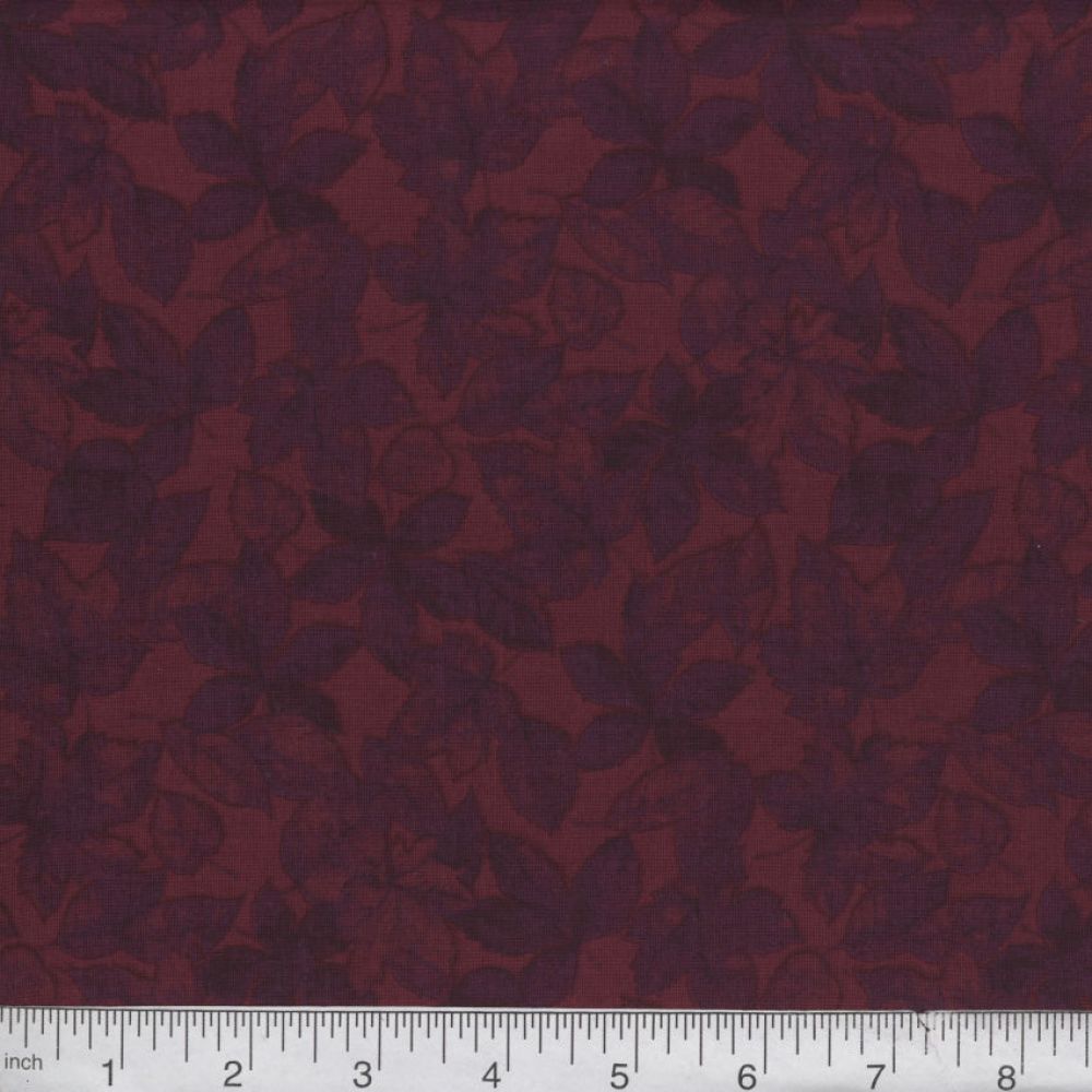 Burgundy Harvest Leaves 45" Wide Cotton Fabric Per Yard