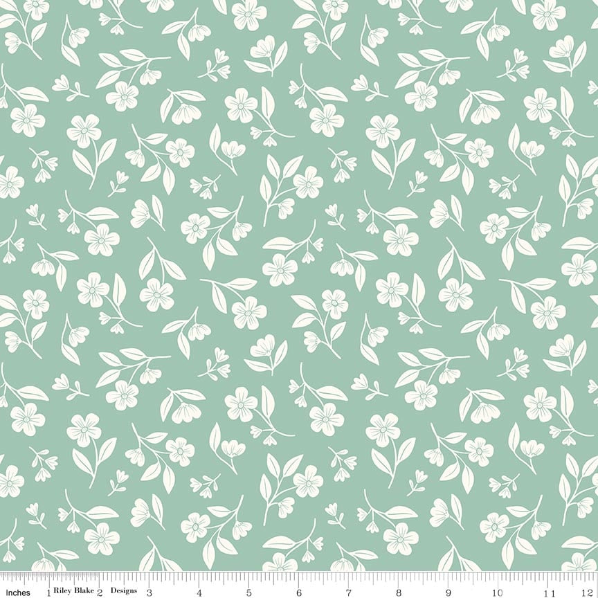 RB Drifting Blooms Mint - Meadow Moments