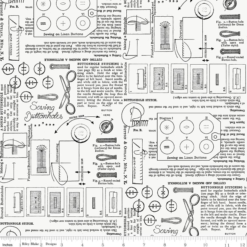 RB Sewing Notes Offwhite - Sew America