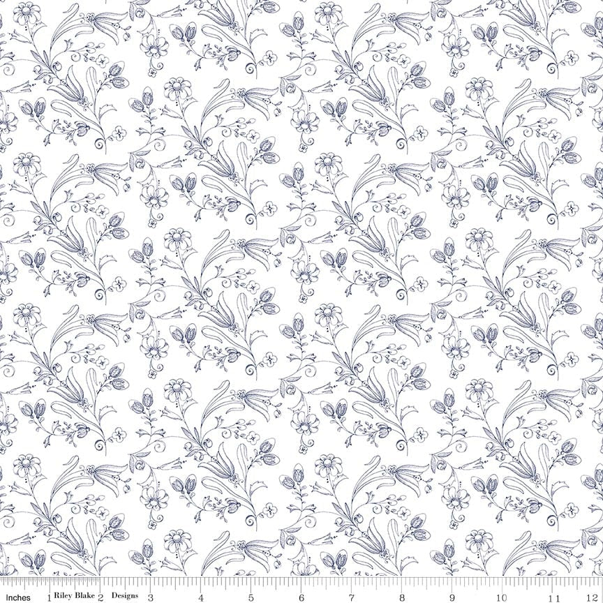 RB Flower Vines White - Sew America