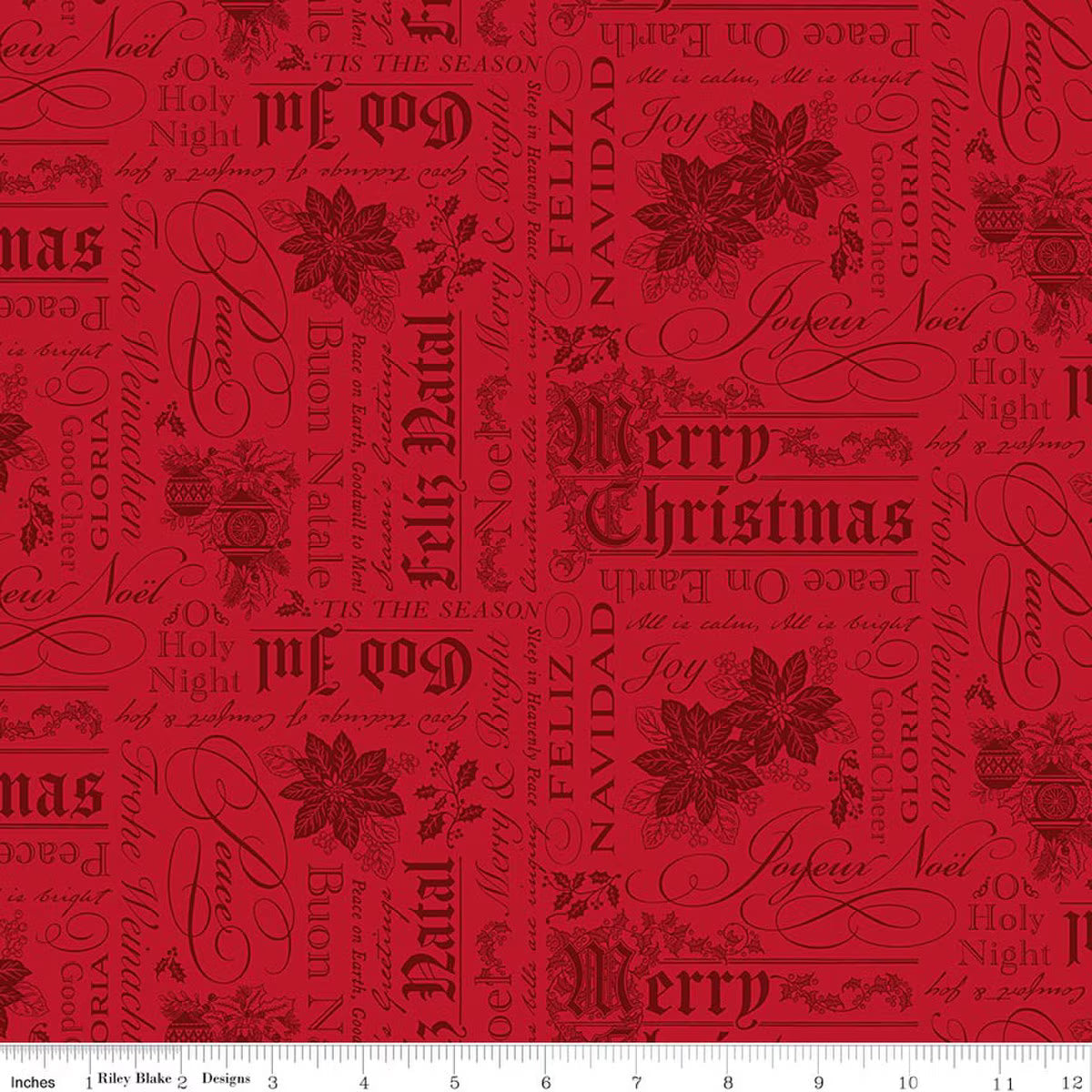 RB Text Red - Poinsettias at Christmas