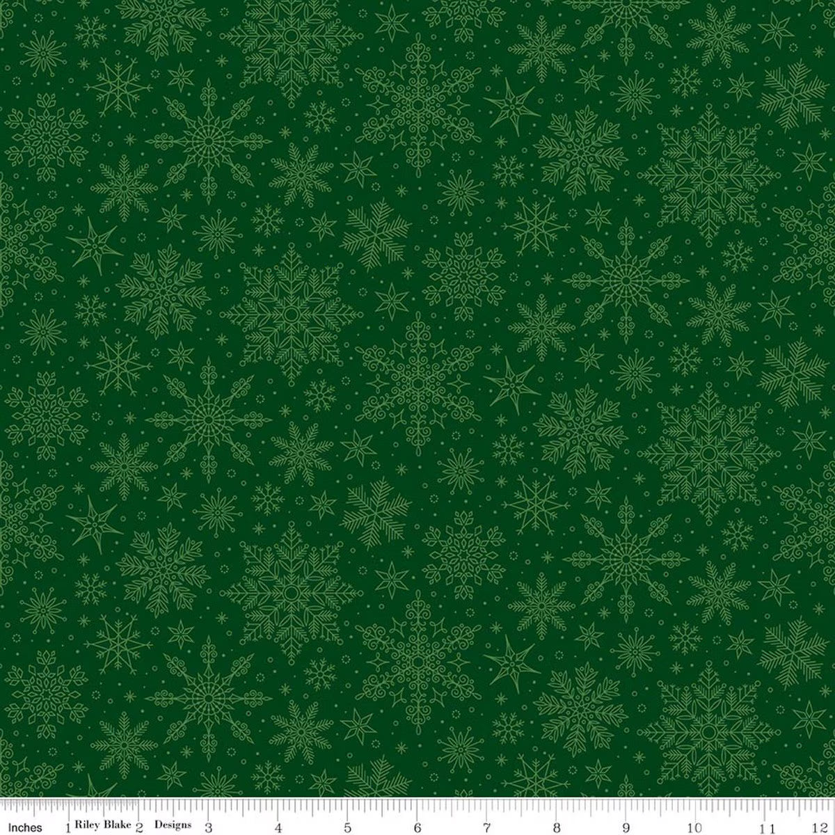 RB Snowflakes Green - Poinsettias at Christmas