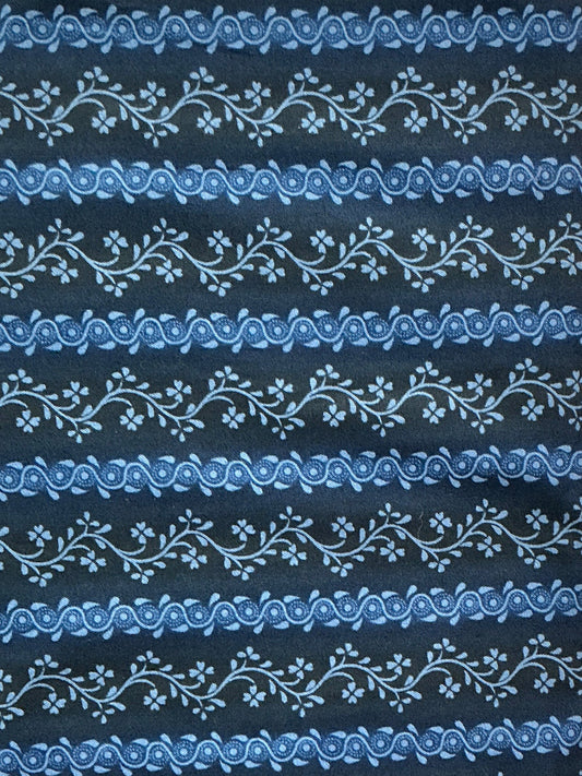 WD Blue Floral Stripe Marlais- Whistler Studios