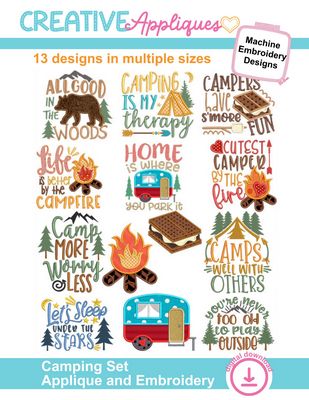Camping Set Applique and Embroidery