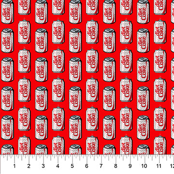 Diet Coke Can Red 44"/45" Fabric Per Yard