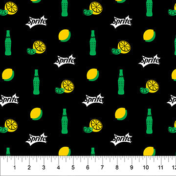 Sprite Black 44"/45" Fabric Per Yard
