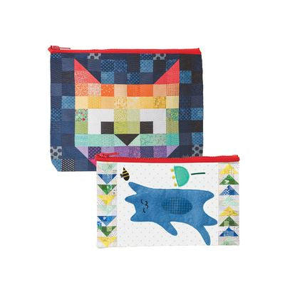 Patchwork Cats Eco Pouch Set