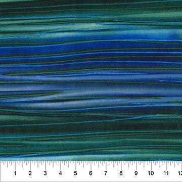 Calcite Blue & Green Crosswise Stripe 83660-45 Cotton 44"/45" Fabric Per Yard