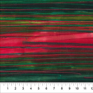 Calcite Green & Red Crosswise Stripe 83660-24 Cotton 44"/45" Fabric Per Yard