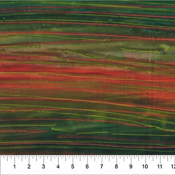 Calcite Light Green & Red Crosswise Stripe 83660-78 Cotton 44"/45" Fabric Per Yard