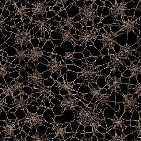 Charcoal Spiderwebs Witchypoo Cotton 44"/45" Fabric Per Yard