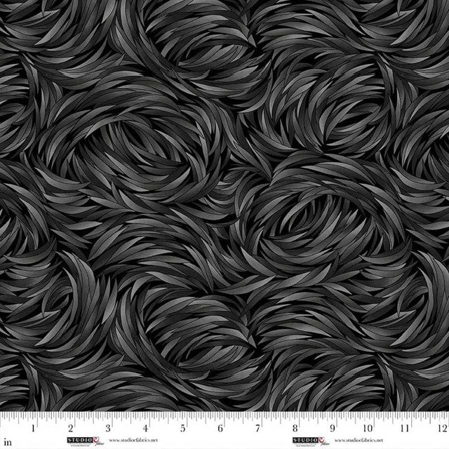 Charcoal Tempest 108" Cotton Quilt Fabric Per Yard