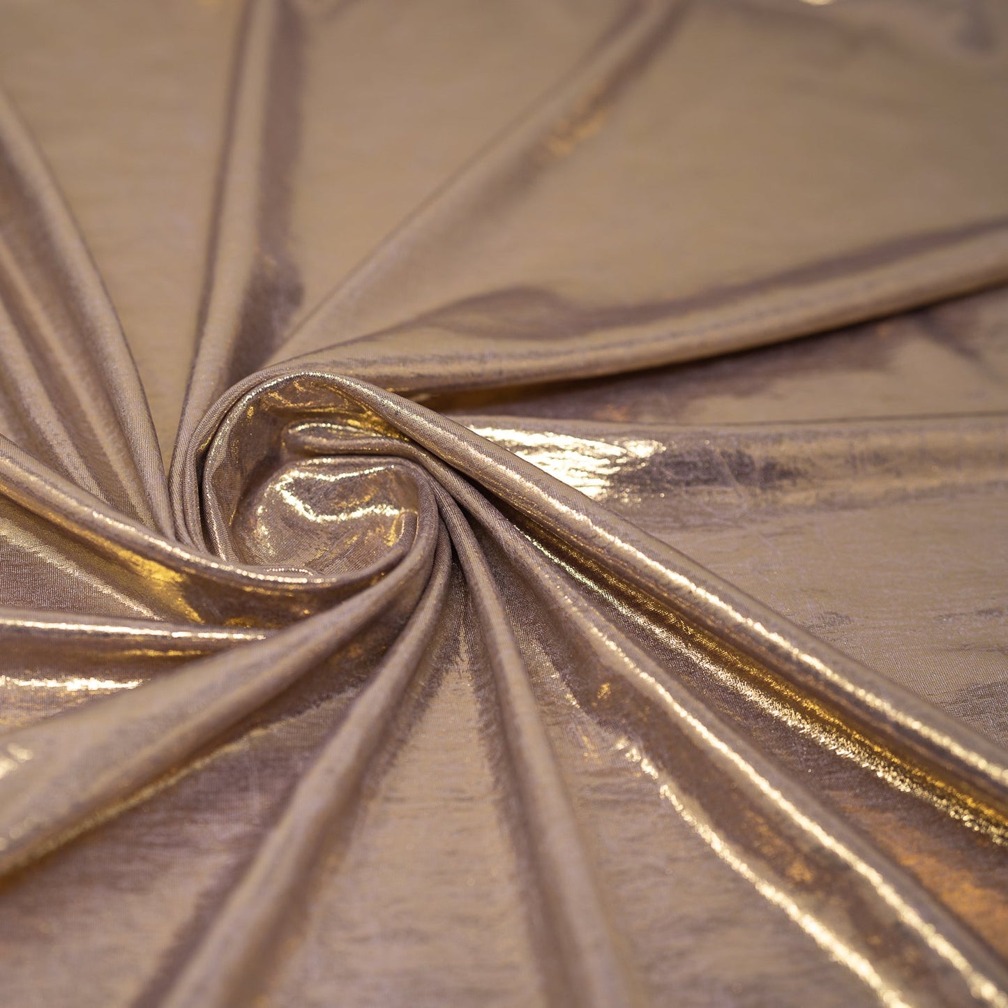 Claudette Creased Foiled Spandex Fabric | Blue Moon Fabrics