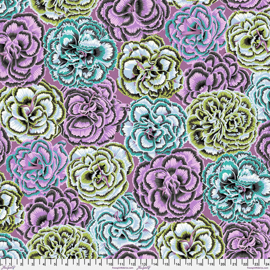 Contrast Picotee Carnations Cotton 44"/46" Fabric Per Yard