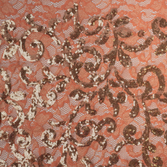 Cottage Garden Stretch Lace Sequin Fabric | Blue Moon Fabrics