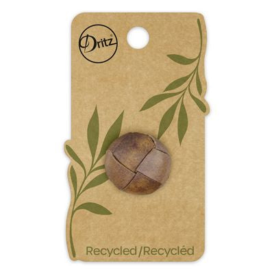 Recycled Leather Round Shank Brown 23mm 1ct