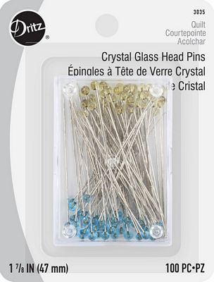 CrystalGlassHeadPins 7-8 100ct