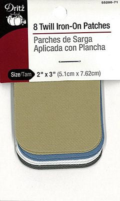Twill Iron-On Patch Lt Asst 6/