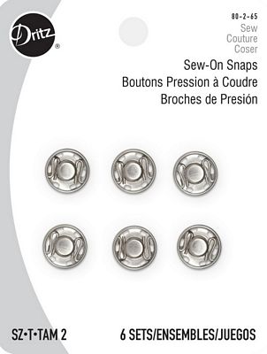 Sew-on Snaps-Nickel 6ct. sz.2