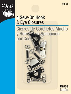 Hook & Eye Closures-Nickel 4ct