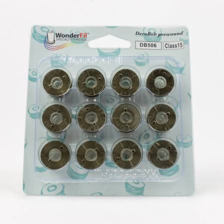 DecoBob Prewound Bobbins Class 15 12ct Moss Green