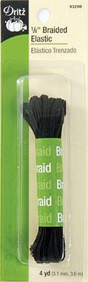 Braided Elastic 1/8inx4yd 4ct
